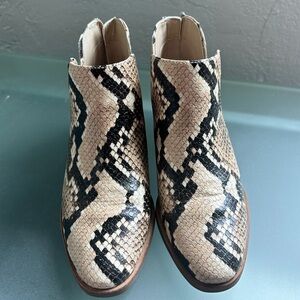 Snake skin booties